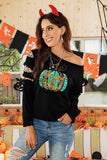 Thankful Blessed Cut Out Sleeve Sweatshirt