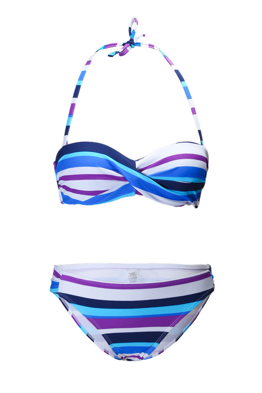 Twisted Boho Stripes Push up Bikini Set