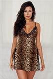 Sexy Leopard Lace Babydoll Dress
