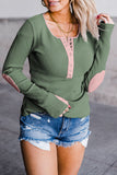 Comfortable Elbow Patch Long Sleeve Knit Top