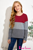 Girls Colorblock Crewneck Sweatshirt
