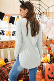 Pumpkin Letter Print Criss Cross Strap Halloween Sweatshirt