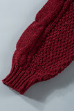 Maglione pullover lavorato a maglia a trecce a collo alto da donna