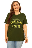Sunshine And Coffee Ripped Plus Size Tee