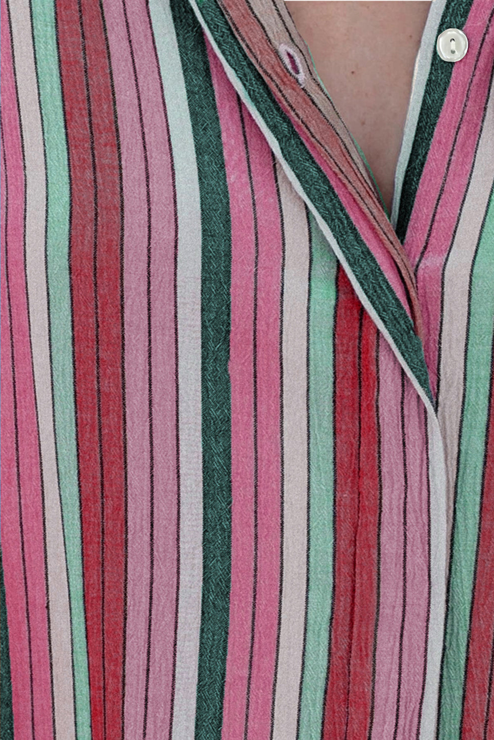 Multi-color Striped Short Sleeve Blouse