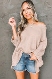Women Boat Neck Geometric Loose Fit Texture Sweater