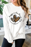 Valentine Letter Heart Shaped Drop Shoulder Graphic Sweatshirt