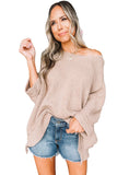 Women Boat Neck Geometric Loose Fit Texture Sweater