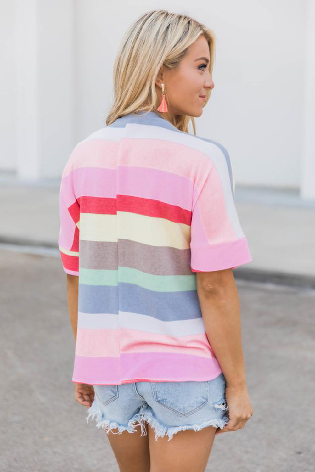 multicolor striped t shirt