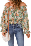 Floral Print Off the Shoulder Balloon Sleeve Blouse