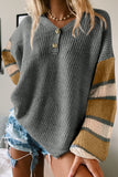 Women Striped Raglan Sleeve Drop Shoulder Sweater