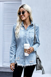 Worn Out Buttoned Up Denim Jacket