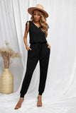 Light Gray Jumpsuit with Drawstrings for Women