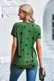 Emerald Green Star Print T Shirt