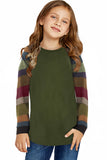 Striped Color Block Girl’s Long Sleeve Top