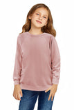 Girls Grey Raglan Crewneck Sweatshirt