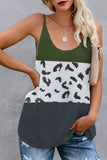 Colorblock Spotted Splicing Knit Tank