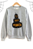 HAPPY HALLOWEEN Pumpkin Face Graphic Sweatshirt