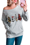 Plaid Christmas Tree Grey Sweatshirt