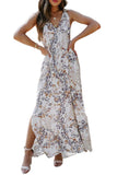 Women's Printed Sleeveless Pocket Maxi Dress With Splits