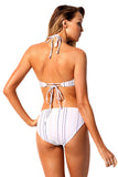 Striped Bathing Suit Halter Bikini Set
