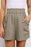 Elastic Waist Women's Casual Shorts With Pockets