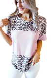 Elegante camicia a blocchi di colore leopardata per ragazze
