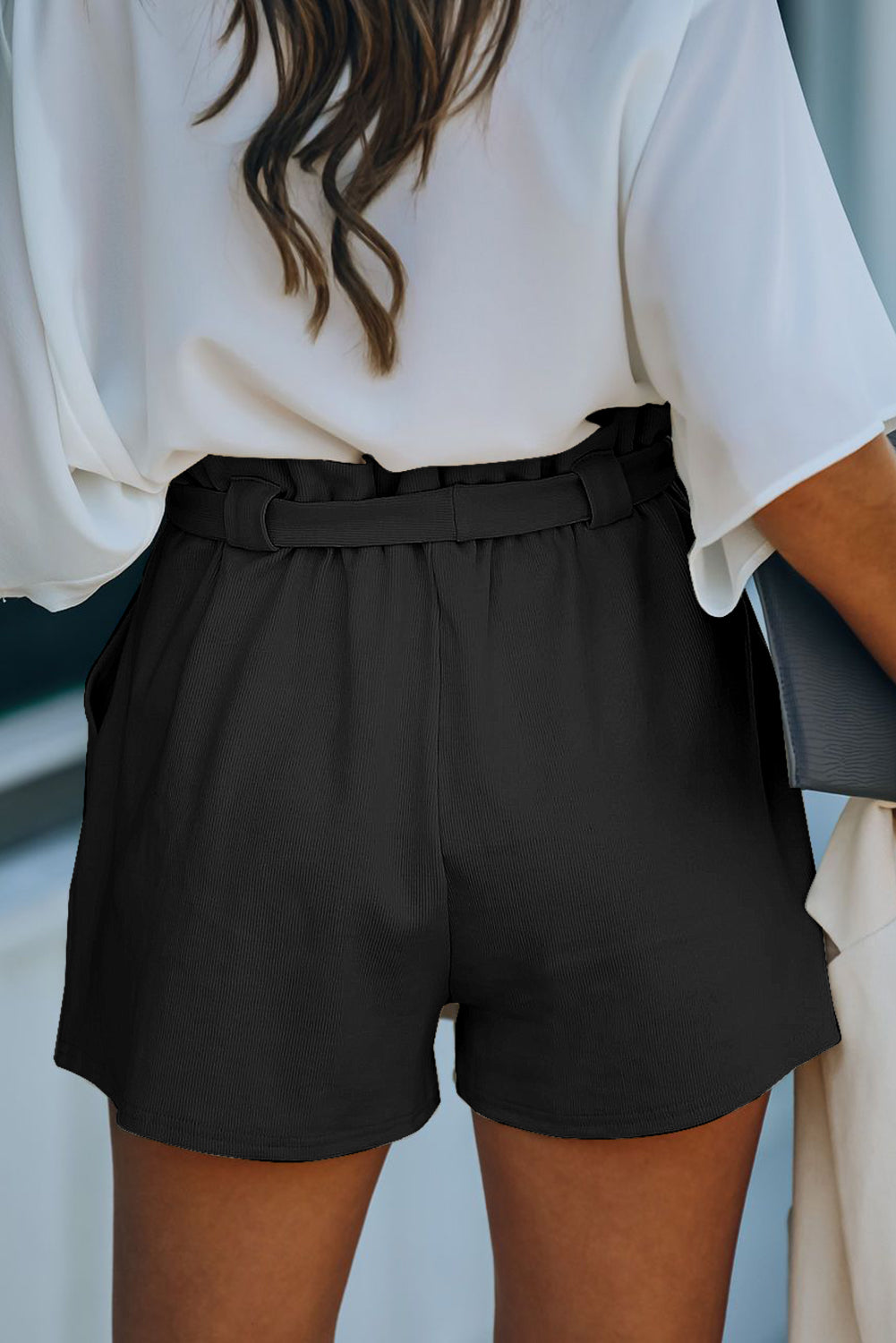 Cotton Blend Pocketed Knit Shorts