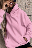 Pink Pullover Hoodie with Kangeroo Pocket