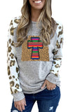 Round Neck Leopard Long Sleeve Top