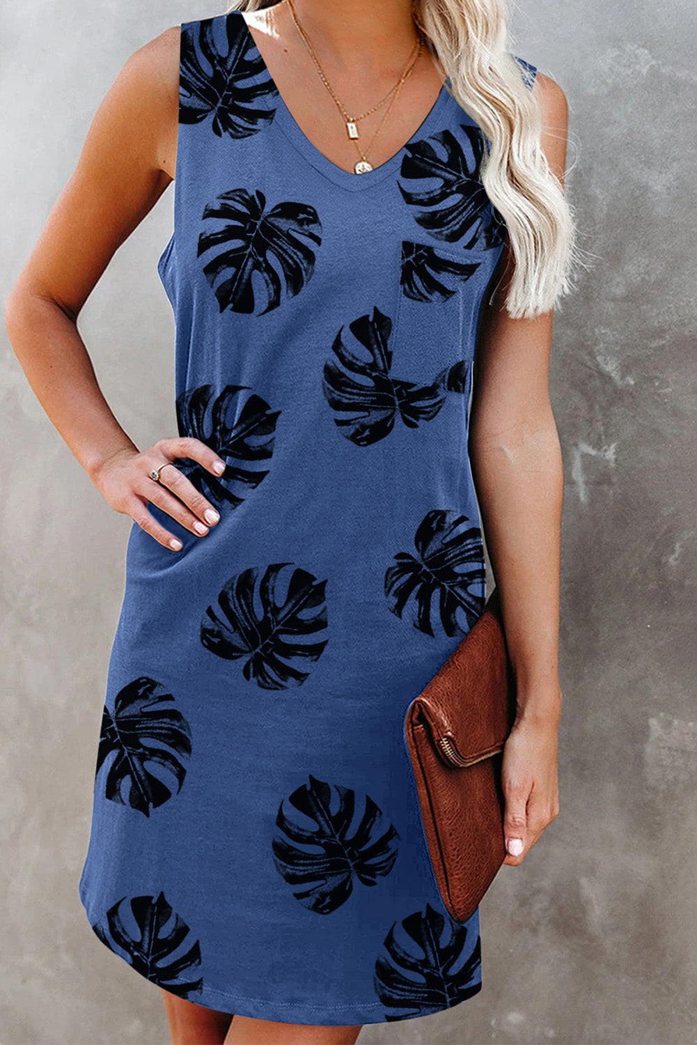plant print dress