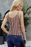 Multicolor Summer Sleeveless V Neck Spaghetti Straps Vest