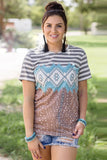Aztec Striped And Dotted Multi Print Top