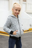 Girls' Faux Fur Bomber Jacket With Hood