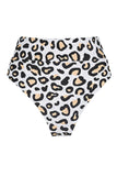 Costume da bagno push-up a vita alta con stampa leopardata a due pezzi