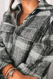 Cappotto con colletto rovesciato abbottonato con stampa scozzese e tasca
