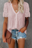 pink pleated front blouse