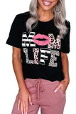 Mom Life Lips Black T-Shirt