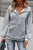 Half Zipper Pullover Sweatshirt with Kangeroo Pocket