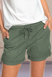 Pantaloncini con coulisse tascabile in vita elastica con bottone