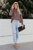Smocked Floral Long Sleeve Blouse
