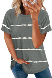 T-shirt in cotone a righe con maniche raglan