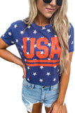 Star Print Cropped USA Graphic Tee