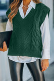 Women's Twist Knit V Neck Sleeveless Short Sweater Vest