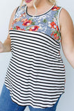 Women's Floral & Striped Oversized Tank Top