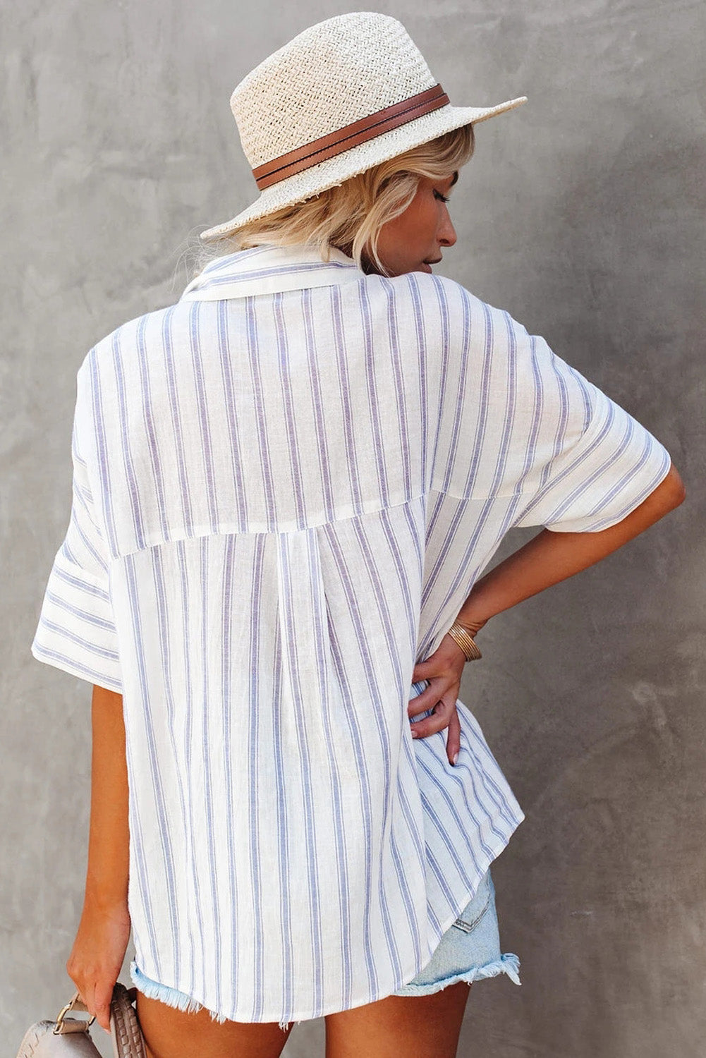 striped shirt with pocket