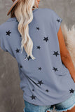 Maglietta casual da donna con maniche ad aletta stampata