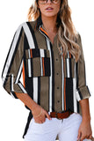 Vertical Striped Modern Shirt with Pockets