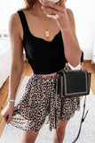 Breathable Mesh Leopard Print Mini Skirt