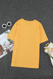 Letter Print Crew Neck Short Sleeve Casual Tee